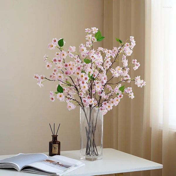 Fiori decorativi 2024 simulazione Cherry Blossom Branch pesca casa soggiorno tavolo da pranzo decorazione di fiori artificiale set falso