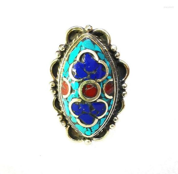 Cluster Rings Nepal Hand Jewelry Jewelry Copper Inplay красочная камня вечеринка Big R1889172535