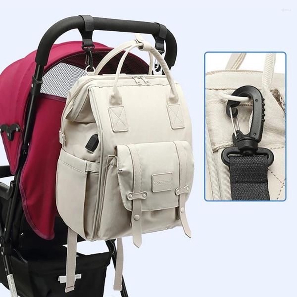 Mochila Bolsa de fraldas multifuncionais ideal para viagens ao ar livre à prova d'água de grande capacidade de maternidade elegante