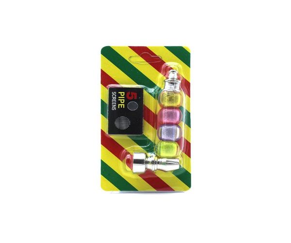 Kit set di tubi in metallo tabacco tabacco bob giamaicano perle colorate tubo da tubo da fumo ridotto con schermi filtro a maglie new8916506