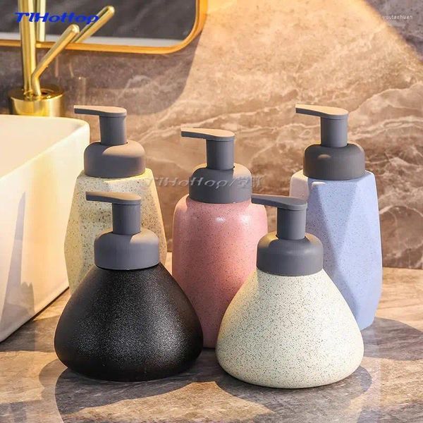 Flüssige Seifenspender Badezimmer Duschgelflaschen aus Keramik -Toilettenhandleger Flaschenverpackung Schaum Latex Druckzylinder
