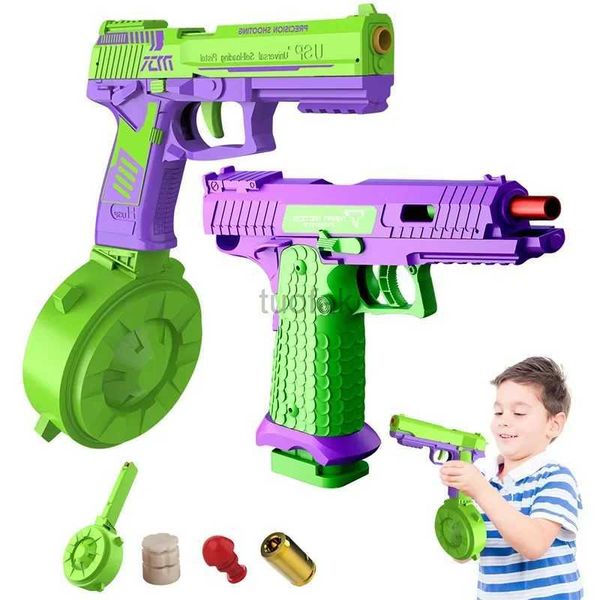 Gun oyuncakları mini 3D model oyuncak 1911 Silah Tabancaları Çocuklar İçin Çocuklar Mermileri Yok Ateş Kauçuk Bando Başlatıcı Hediye Baskı Yerçekimi Cub Jump Havuç Bıçağı 240416