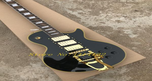 Pickup di chitarra elettrica nera personalizzati 3 con sistema di tremolo che vincola giallo classico chitarra elettrica New Style4461759