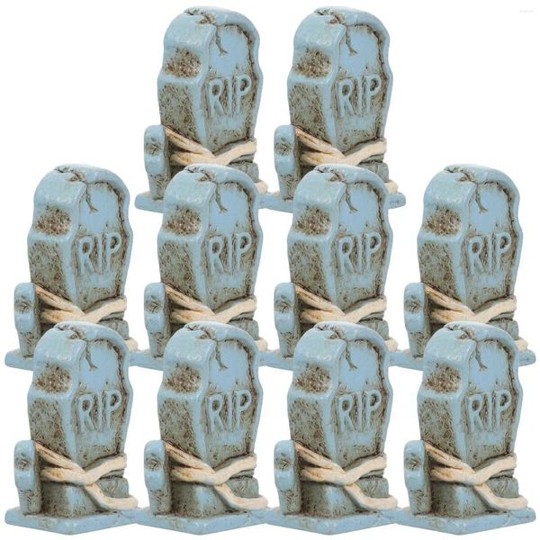 Decorações de jardim 10 PCs Halloween Tombstone Prank Prop ornament Shape Decor Decor Decor Tombstones Resina Mini
