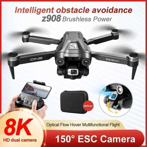 Drones 8K 2 Kamera Fırçasız Motor Drone RC 5000m Optik Akış Engel Kaçınma Air Fotoğrafçılık Dış Mekan 240416