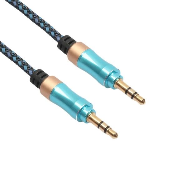 2024 1pc 3,5 mm Auto Audio Aux Kabel männlich an männliche Stereo-Earphone-Verlängerungskabel geflochten