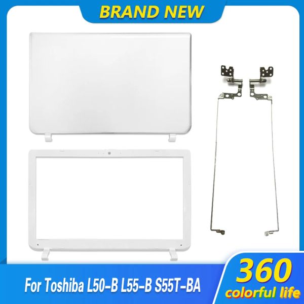 Casos novos laptop lcd tampa traseira/moldura frontal/dobradiças para toshiba satélite L50B L50B L55B S55TB S55B TOP BEND CASE BRANCO