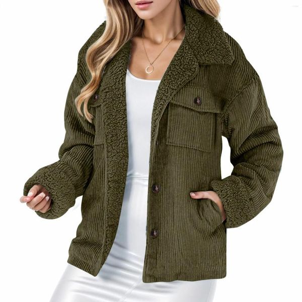 Giacche da donna Giacca da donna in pile di alta qualità Giacca inverno velluto a velluto a velluto a velluto a velluto a vellutoy casual Parka Fashion Solid Cotton Streewear