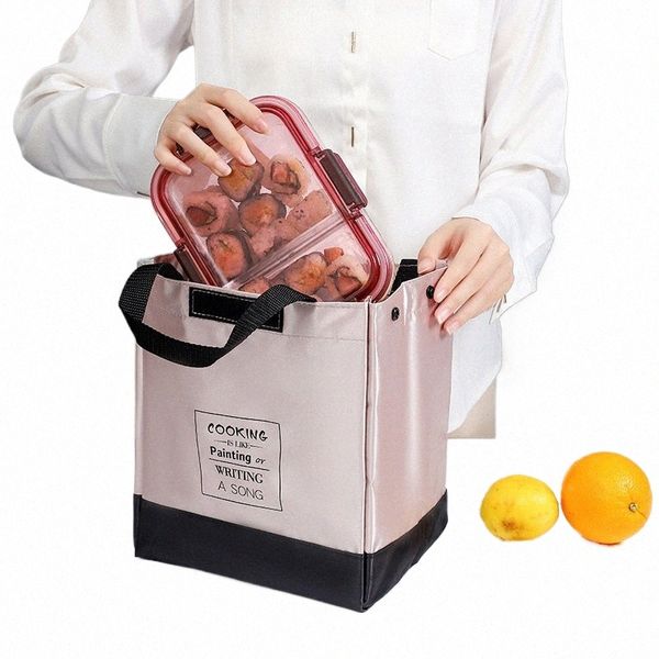 Grande borsa da pranzo per donne alimenti rosa picnic sacca fresca fresca sacca isolata durevole borse da pranzo a carnagna termica tote tote lchera v1zs#