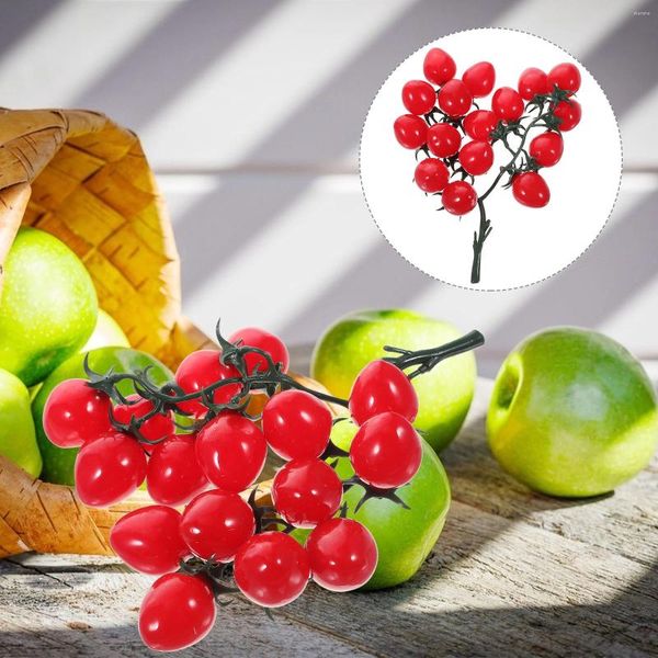 Decoração de festa frutas plásticas para tomate cereja simulado pingente artificial guirlanda