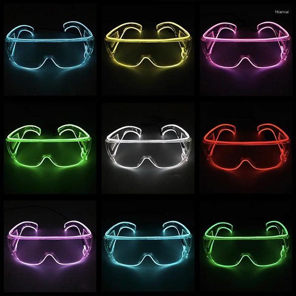 Sonnenbrille 1 Stcs LED Luminous Goggles Leuchten in der dunklen Dekorationsbar Tanzzubehör Neon mit Lichtern Kostüm