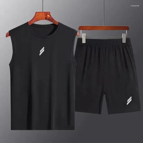 Traccetti da uomo Sport Men Summer Summer Shorts Shorts Shorts's Set Fitness Fitness Suit Attrepasto a due pezzi Ventilazione in maglia