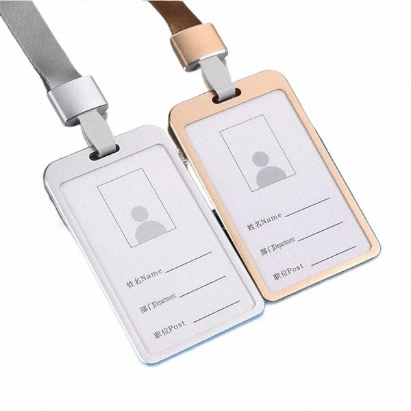 Copertura Fi Copertura Donne in alluminio Lavoro Nome lavoro Card Holdin Work Card ID Badge Holder Bags Borse Metal Case L4Ki#