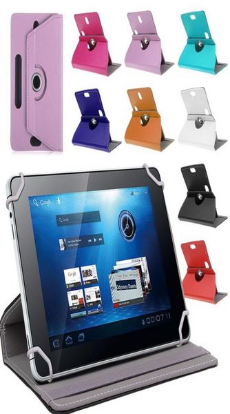 360 Grad rotierende PU -Leder -Hülle Stillabdeckung Flip Covers Buildin Kartenschnalle Universal Hüllen für Tablet PC 7 8 9 10 Zoll 8058099