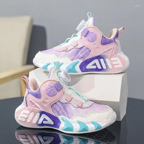 Scarpe da basket per tutta la stagione Kids Cute Girls Rosa Sneaker Casual Sport per bambini non slip per bambini