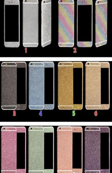 Bom luxuoso corpo de corpo inteiro Diamante brilhante Glitter arco -íris lados traseiros lados de pele Tampa de adesivo para iPhone 12Promax e iPhone 133429544