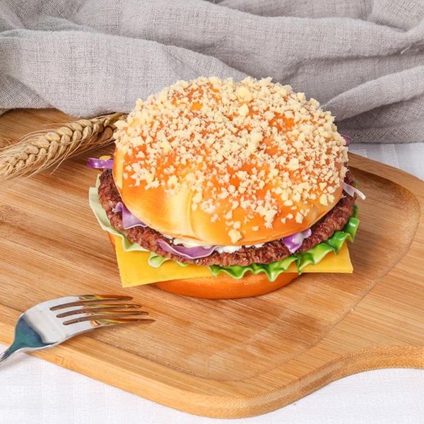 Dekoratif Çiçekler Simülasyon Burger Model Sahte Ekmek Yemek Oyuncakları Mağaza Dekorasyon Restoran Partisi