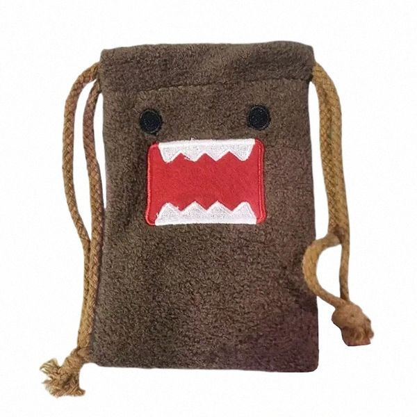 Domo Kun Peluş Peluş Çizme Çanta Torbası Sevimli Küçük Çizme Torbası Anime Kawaii Depolama Çantası Organizatör H8K5#