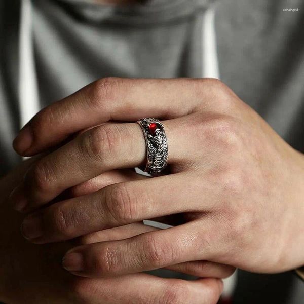 Кластерные кольца китайское пиксея кольцо фэн -шуй амулет богатство счастливчики открытые регулируемые животные буддийские украшения для женщин подарки для мужчин