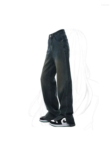 Jeans femminile vintage blu y2k harajuku 2000 oversize grunge high waist anni 90s punk estetico ampio denim pantaloni vestiti 2024