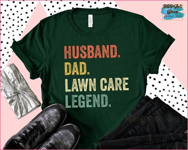 Erkekler Tişörtler Erkek Komik Çim biçme Gömlek Bakım Şeyler Hediye Vintage Retro T-Shirt Babalar Günü