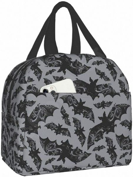 Halen Bats Lunchbag wiederverwendbare Lunchbox wasserdichte thermische Bento -Einkaufstasche CTainer Kühlertasche für Frauen isoliert C6NH#