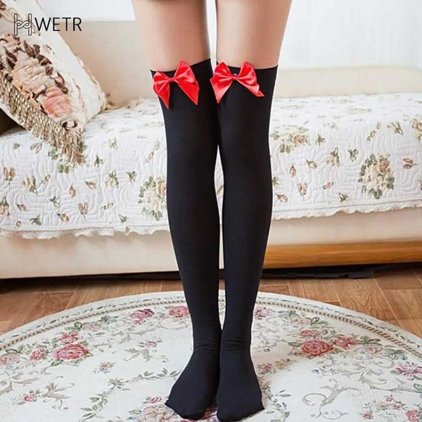 Calzini sexy nuovi coscia alta calza a valo a filo di moda nera rossa bianca calze sexy reti da calza