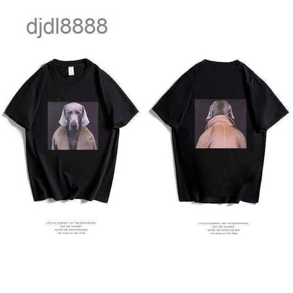 Erkek Tişörtler Yaz Maxmaras Tasarımcısı Weimaraner Üst Mektup Baskı Kısa Kollu Köpek Kafası Tees Dedektif Gevşek Erkek Kadın Çift Tshirt