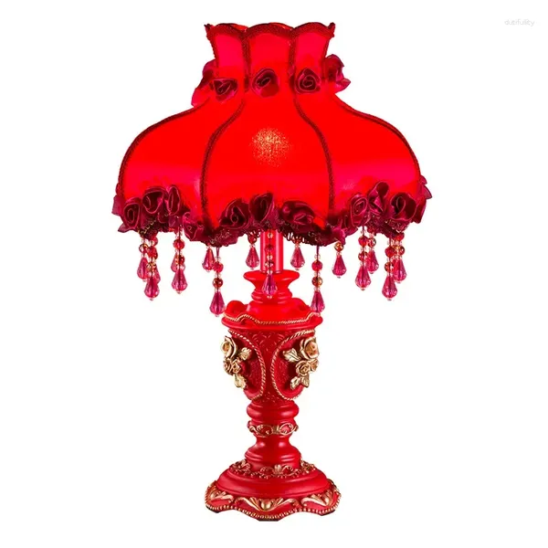Lâmpadas de piso de estilo europeu à beira da cabeceira da sala de casamento de luxo criativo e romântico lâmpada de mesa americana romântica