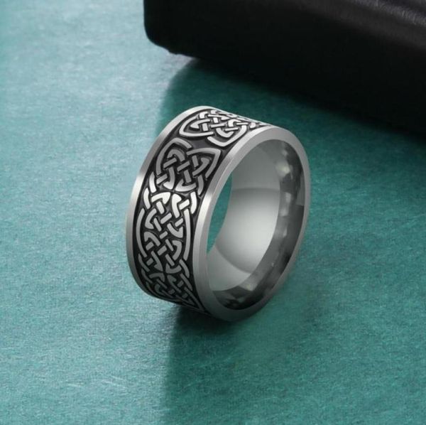 Rings de cluster minha forma nórdica viking celtics nó para homens mulheres dourado cor preta anel de aço inoxidável vintage jóias masculinas baguela f6378455