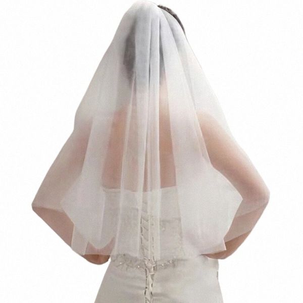 Оптовая вуал короткая вуаль дешевые свадебные акции Weu de Noiva Bridal Veil Sluier Bridal акценты Brautschleier Q2UK#