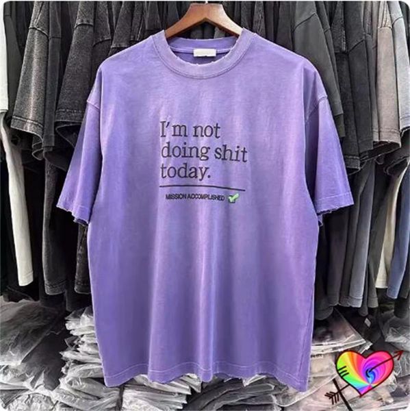 Camisetas masculinas 2024 corante roxo tie, eu não estou fazendo camiseta homens mulheres de grande porte