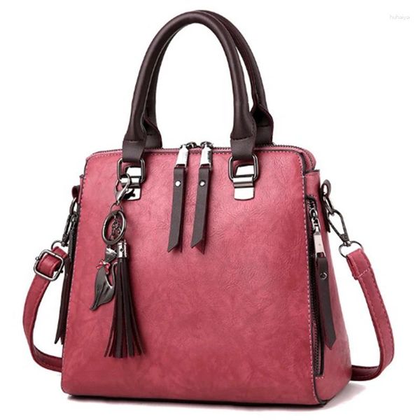 Bag Girl Handtasche PU Leather Women Messenger Umhängetaschen hochwertige Quaste Doppel Reißverschluss Crossbody für Bolsa Feminina