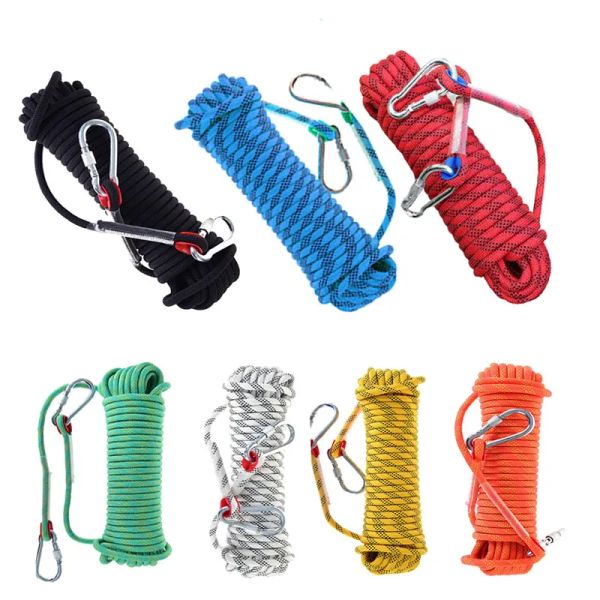 Paracord 10mm 10/50m Cordas de escalada Paracord Alta resistência Caminhada de emergência Campo Campo de resgate Rape Outdoor Segurança Sobrevivência Cordão do cordão de pára -quedas