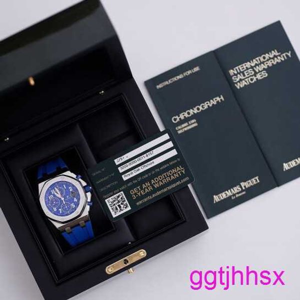 Aufregende AP -Armbanduhr Blue Elf Royal Oak Offshore 26470st Herren Uhr Präzision Stahl Blaues Gesicht Automatische Maschinen Schweizer berühmte Luxus Sportwache