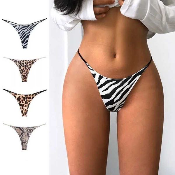 Meias sexy Cotton G String Leopard Women Panties Flower Briefs Sexy Thong Thong Cintura T-Back Roufera FEMLA FEMLA MOLE LINGERIE SOM SOM S-XXL 240416