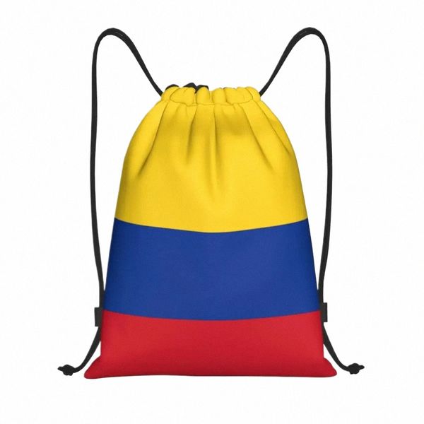 Bandiera personalizzata di borse coulisse colombia da donna uomo leggero Sport Sports Storage Backpack O9TW#