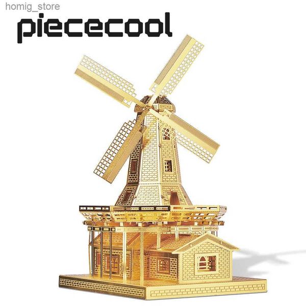 3D -Rätsel stückweise 3D -Metall -Rätsel Holländische Windmühlen -Assemblierung Modell Kits für Erwachsene DIY Toys Building Kit Jigsaw Teen Geschenk Y240415