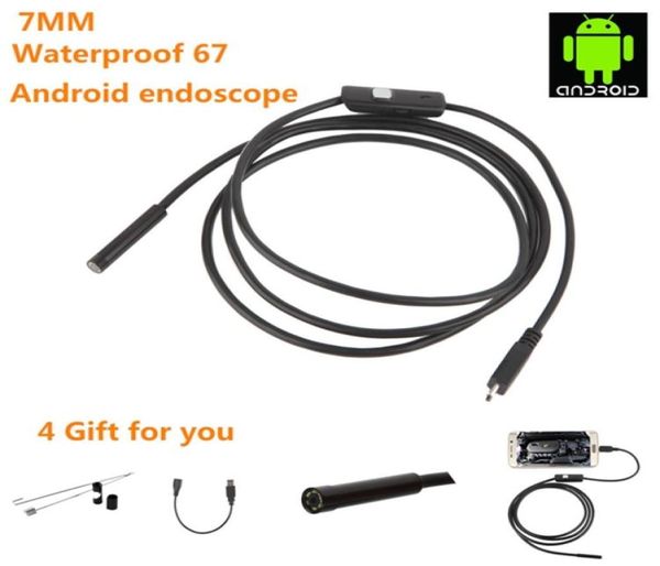 Camera da endoscopio da 5 mm da 7 mm 1 m 15 m 2m 35 m Impianto di impermeabile flessibile 6 LED regolabili ISPEZIONE CAMERA BORESCOPE Tubo di serpente per Android 6216856