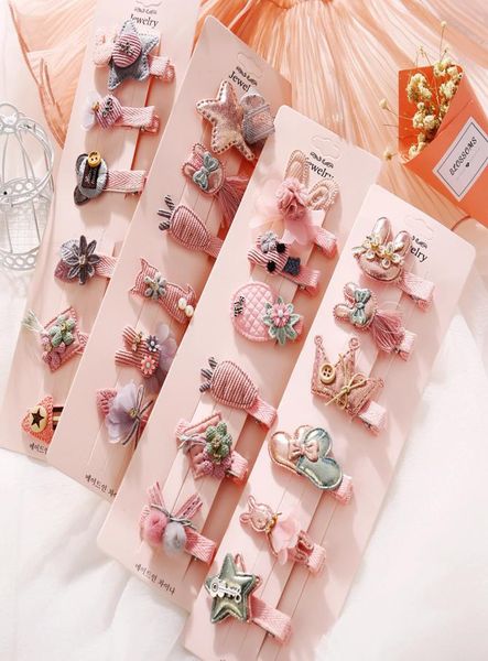 6pcs Kids Cartoon Mite Hair Clips Bows Haistail Holder Holders для девочек Женщины милые модные аксессуары для волос 8006910