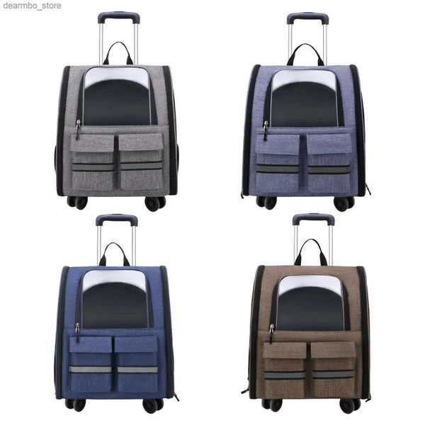 CATTORI CATTORE CASSE CAMI CATTO CATTO TROLLEY CASO DELLA CAME PET ROLLIN CORRIER per il trasporto di cuccioli L49