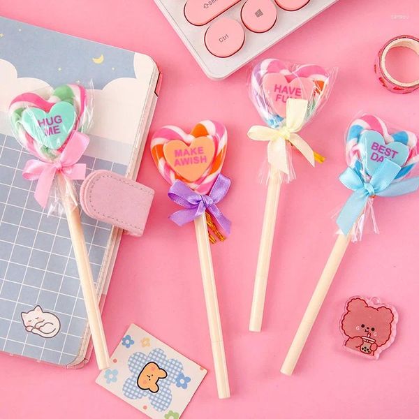 Piece Kawaii School Supply Office Stationery Ballpoint Pen Creative Cute Love Lollipop Sweet Candy Styling Смешно прекрасные ручки