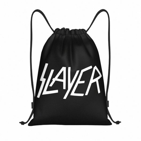 benutzerdefinierte Heavy Metal Slayers Print Draw String -Taschen zum Training von Yoga -Rucksäcken Männer Frauen Rockmusik Sport Sportarten Sackpack H2UV#