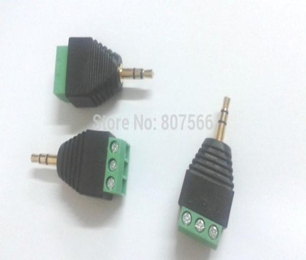 500pcs Video av Balun 35mm 18 quotstereo Male Golden -AV Vint Terminal Adapter1677918