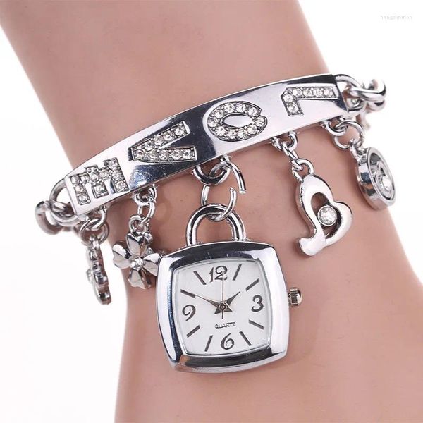 Armbanduhren Damen Edelstahlarmband Uhr Europäische und amerikanische Mode Liebe