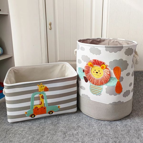 Bascha de bebê cesto de dinossauro fofo Bucket dobrável Bucket Picnic Caixa de roupas Dirty Organizer Cartoon Animal 240409