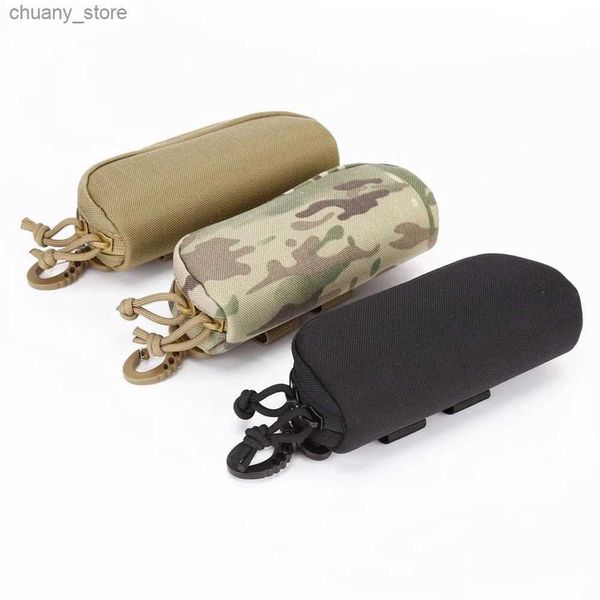 Casos de óculos de sol Novos óculos táticos bolsa de óculos de sol EDC Pacote de cintura Utilitário militar Acessórios de caça ao exército Organizador óculos Bag Y240416