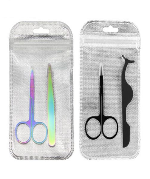 Cílios Yiowio Scisssors de tituador de clipes de aço inoxidável Scissors Scissors Conjunto de cílios Remova a ferramenta de assistência Tool Lashes