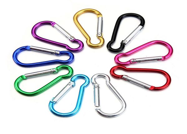 Virson 10pcs in lega di alluminio Carabiner Clip della catena chiave clip da campeggio esterno Kit da viaggio per bottiglia per acqua a scatto Accessorio 5973308