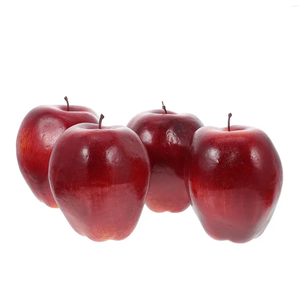 Party -Dekoration 4 PCs Red Delicious Simulation Schlangenfruchtmodell Ornament Real aussehende Äpfel Hochdichte Schaum gefälschte Früchte